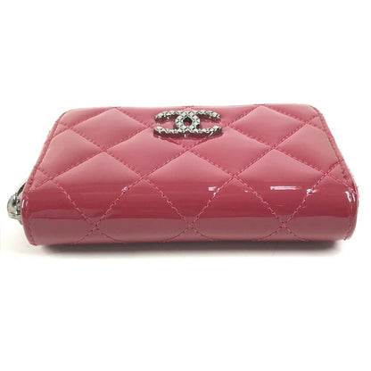 Chanel Coin Case CC Logo Quilted Enamel Pink Purple — view 5