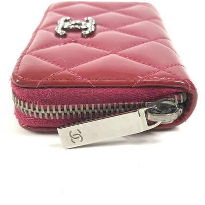 Chanel Coin Case CC Logo Quilted Enamel Pink Purple — view 3