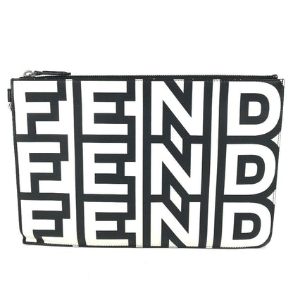 Fendi Clutch Logo Leather Black — view 2