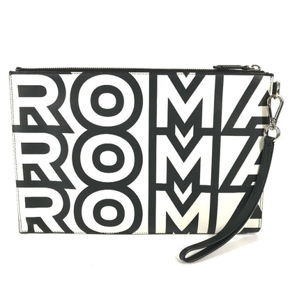 Fendi Clutch Logo Leather Black