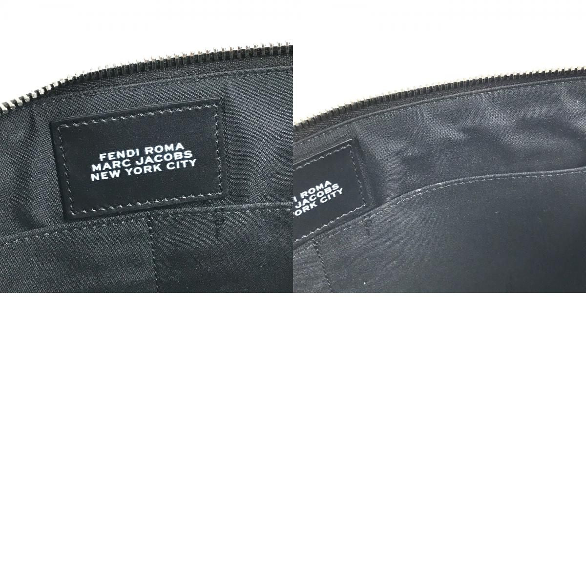 Fendi Clutch Logo Leather Black — view 9