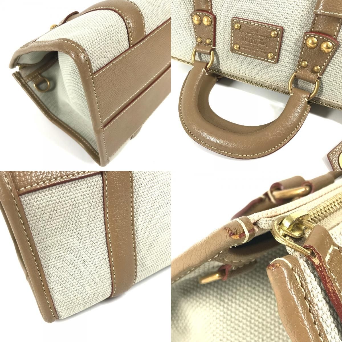 Louis Vuitton Tote Sac Neverfull 30 Leather Canvas Beige — view 7