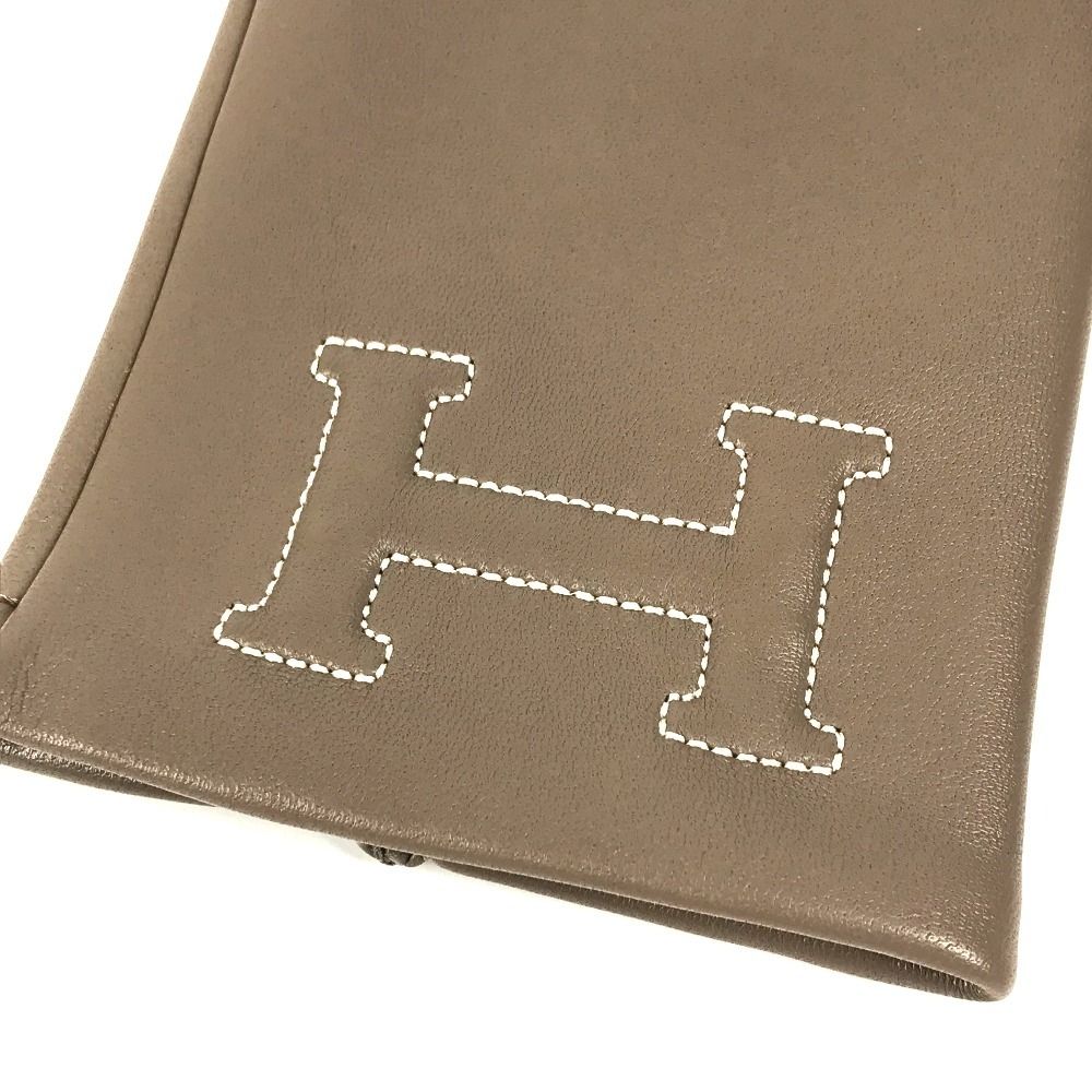 Hermes Gloves Leather Etoupe Gray — view 5