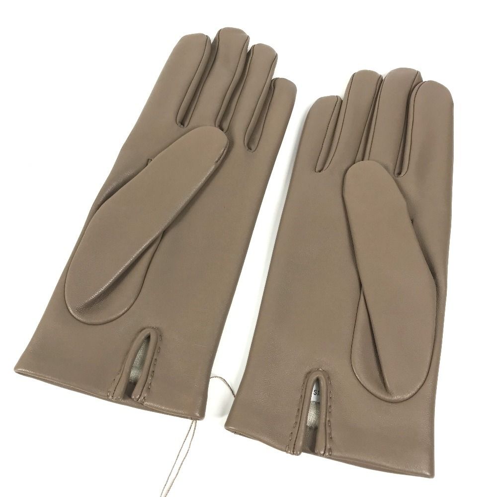 Hermes Gloves Leather Etoupe Gray — view 2