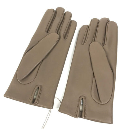 Hermes Gloves Leather Etoupe Gray — view 2