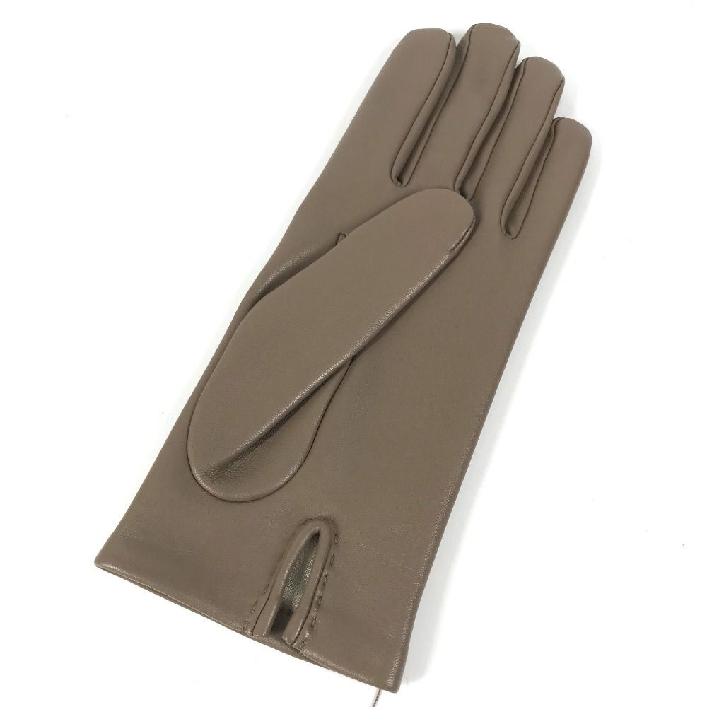 Hermes Gloves Leather Etoupe Gray — view 4
