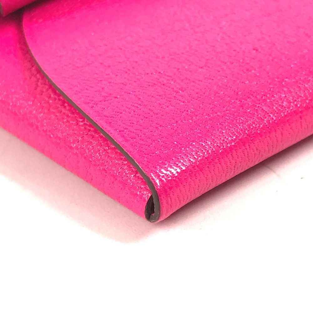 Hermes Coin Case Bastia Leather Pink — view 7