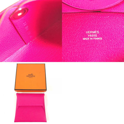 Hermes Coin Case Bastia Leather Pink — view 9