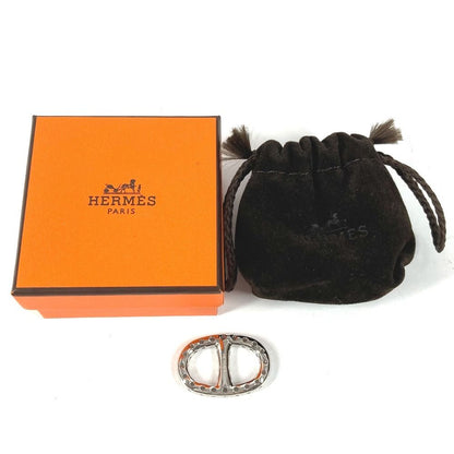 Hermes Scarf Ring Mini Chaine D'ancre Perforet Brass Palladium Silver — view 9