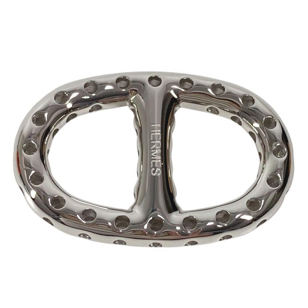 Hermes Scarf Ring Mini Chaine D'ancre Perforet Brass Palladium Silver