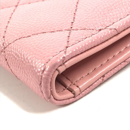 Chanel Coin Case Quilted Double Zip Card Caviar Leather Pink — view 6