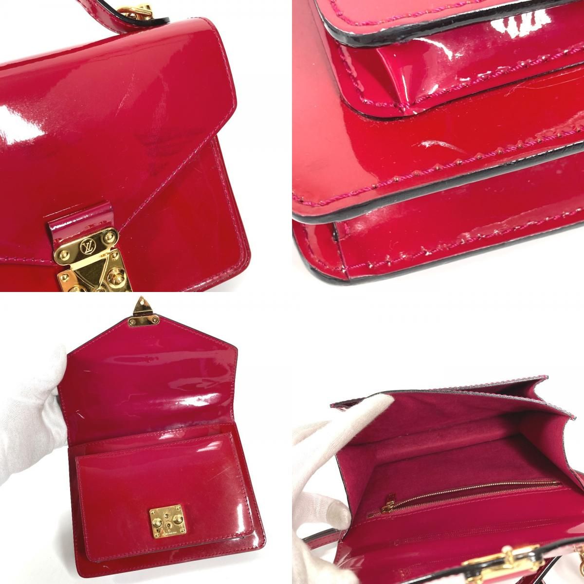 Louis Vuitton Handbag Monceau BB Patent Leather Rose Indien Purple — view 8