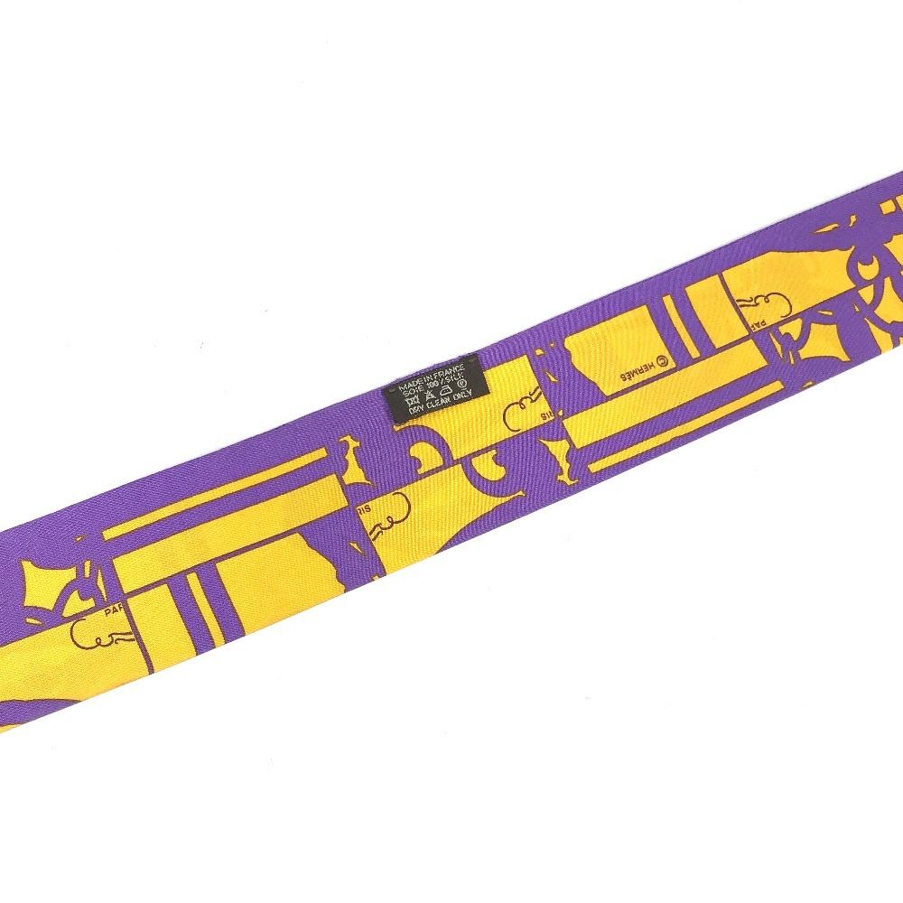 Hermes Scarf Twilly Tiri Silk Purple — view 6
