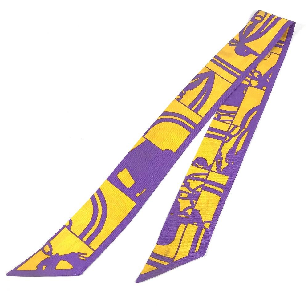 Hermes Scarf Twilly Tiri Silk Purple
