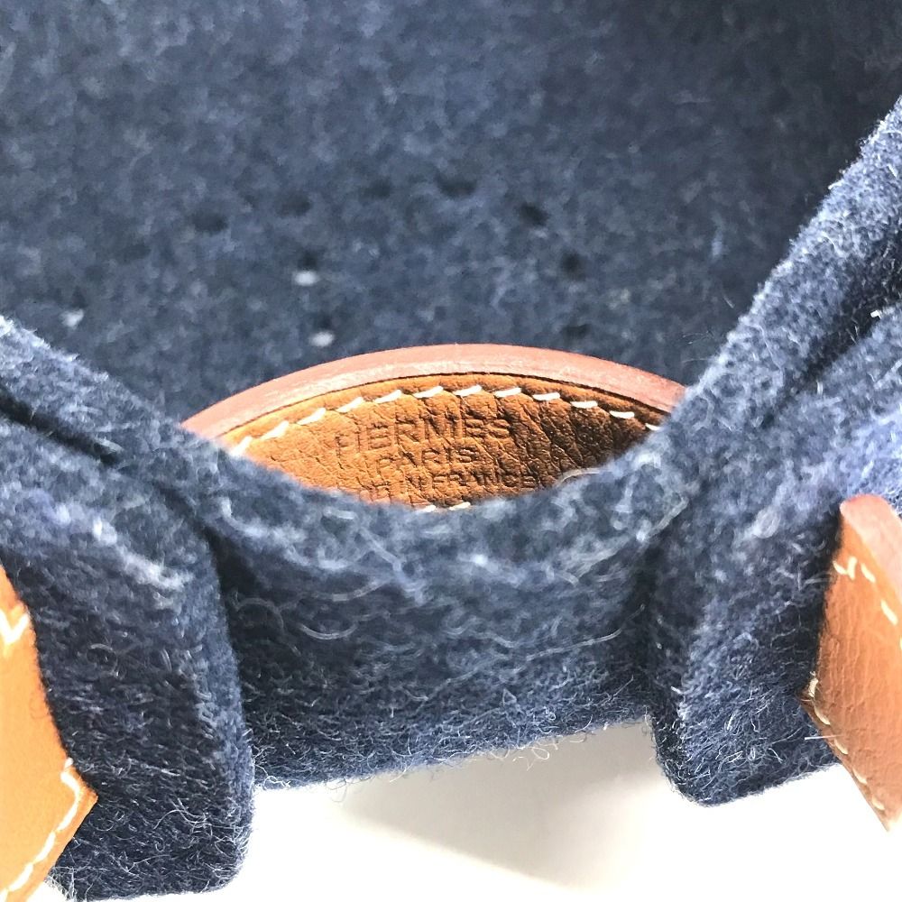 Hermes Case Vidopoche Passpass Felt Navy — view 7