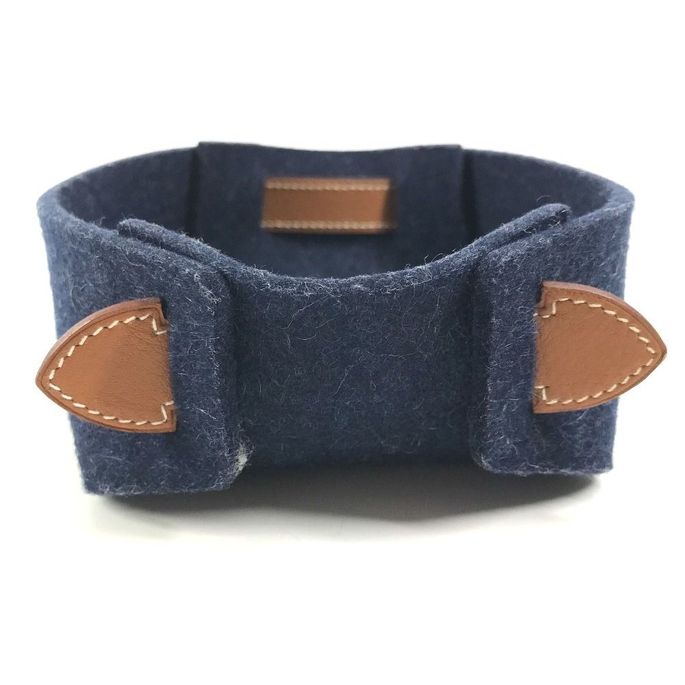 Hermes Case Vidopoche Passpass Felt Navy — view 3