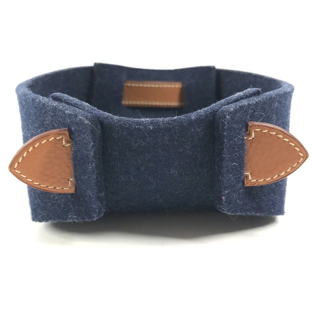 Hermes Case Vidopoche Passpass Felt Navy — view 4