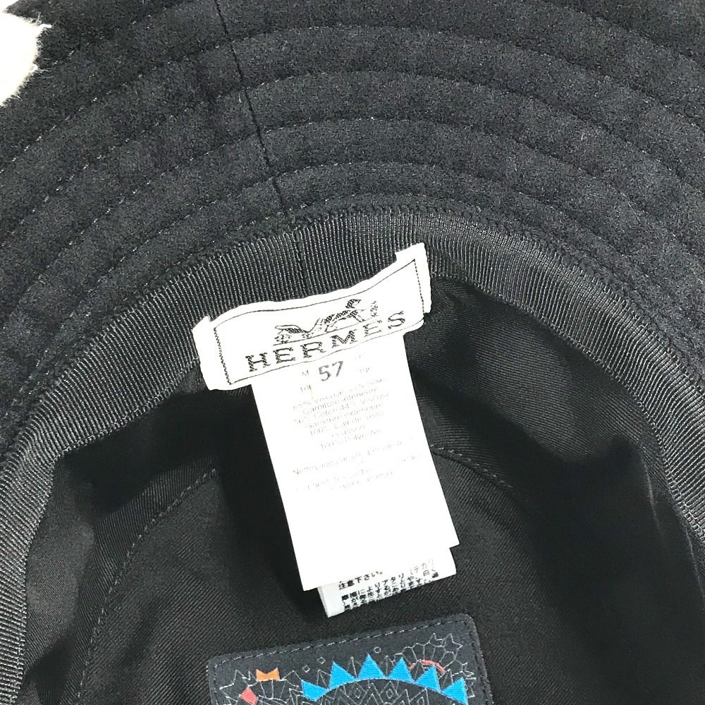 Hermes Hat Red Cru Cal Zel Wool Black — view 7