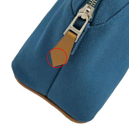 Hermes Bo Tall Pouch 25 Blue Orange Silver Cotton — view 6