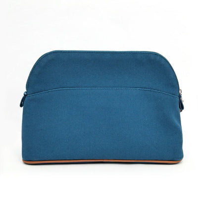 Hermes Bo Tall Pouch 25 Blue Orange Silver Cotton — view 2