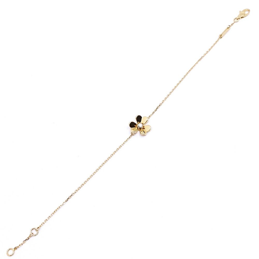 Van Cleef & Arpels 18k Yellow Gold Frivole Mini Bracelet Diamond — view 6