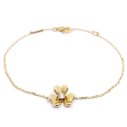 Van Cleef & Arpels 18k Yellow Gold Frivole Mini Bracelet Diamond