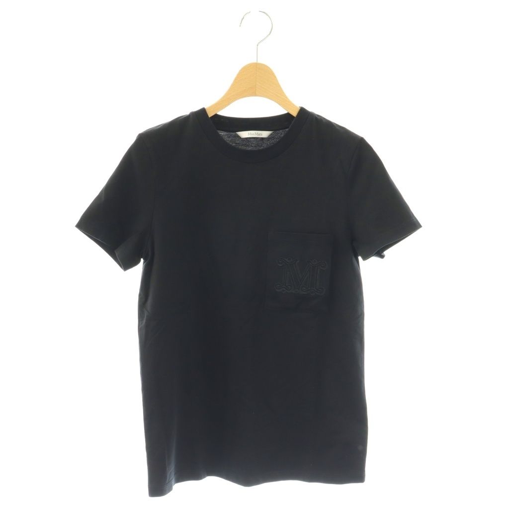 Max Mara White Tag T-Shirt Mlogo Crew Neck Black CX