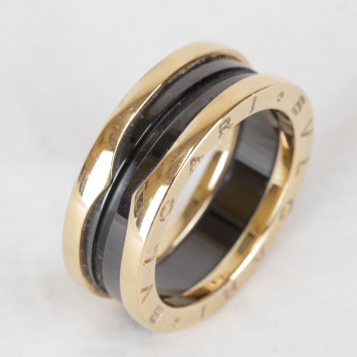 Bvlgari 18k Pink Gold Black Ceramic Case Ring — view 3