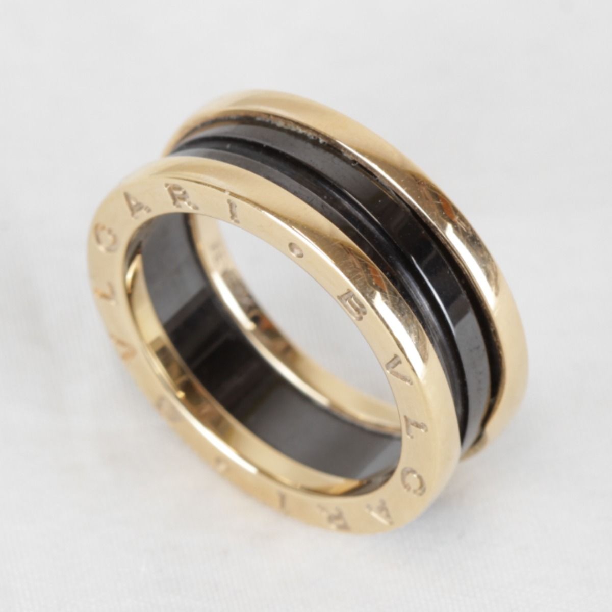 Bvlgari 18k Pink Gold Black Ceramic Case Ring — view 2