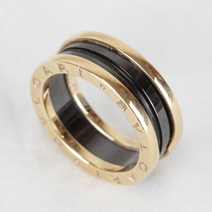 Bvlgari 18k Pink Gold Black Ceramic Case Ring — view 2