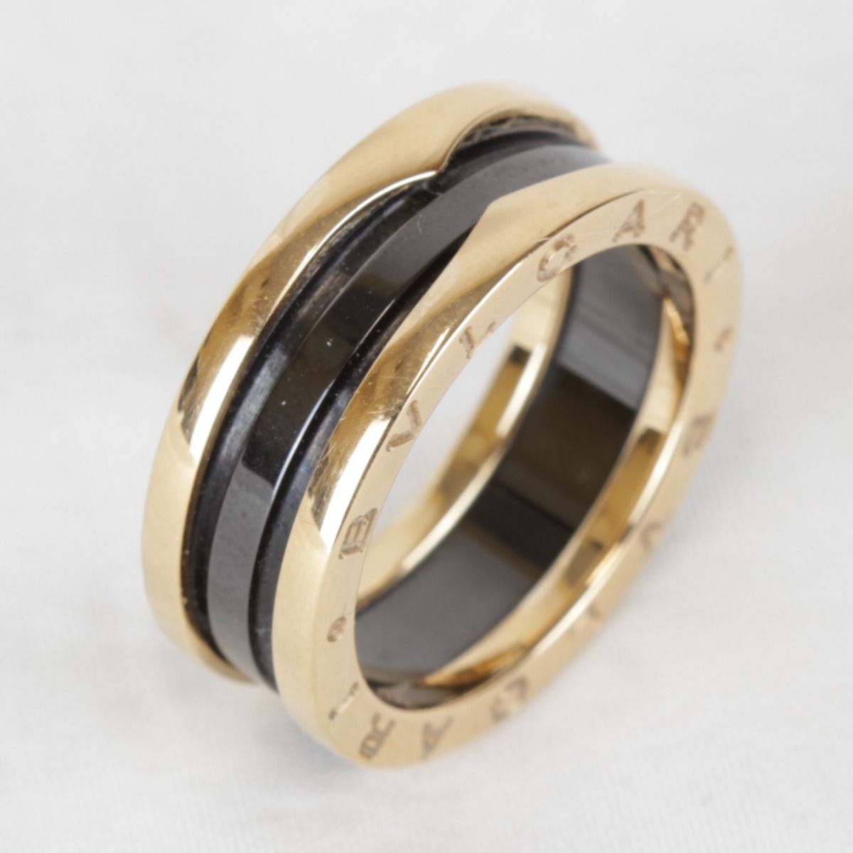 Bvlgari 18k Pink Gold Black Ceramic Case Ring — view 5