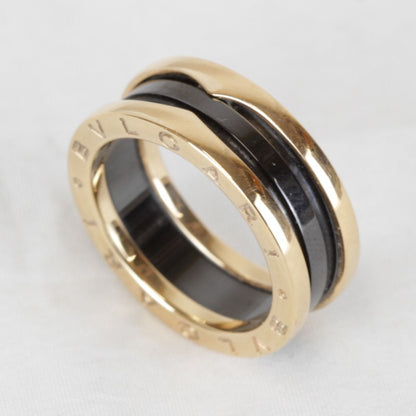 Bvlgari 18k Pink Gold Black Ceramic Case Ring — view 4