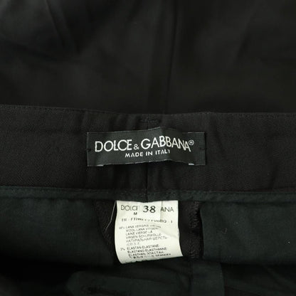 Dolce & Gabbana Trousers Pants Zip Fly Stretch One Color Wool 38 Black BB — view 3