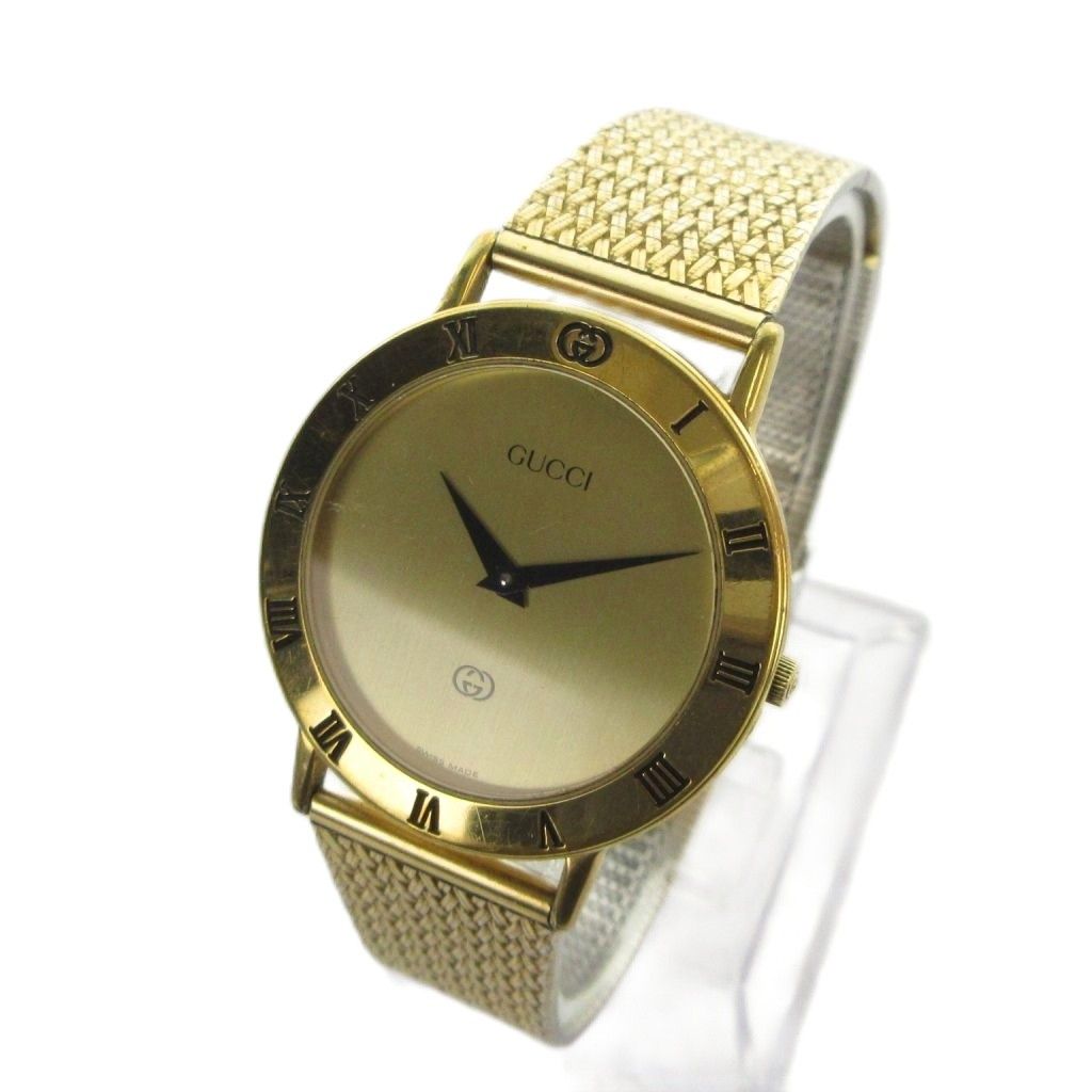 Gucci M Watch Quartz Logo Roman Gold — view 2