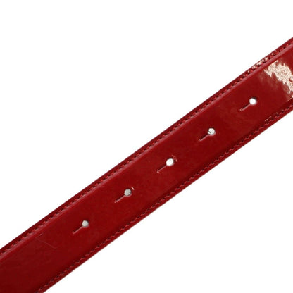 Dolce & Gabbana Belt Silver Enamel Leather DG Logo 85 cm Red — view 6
