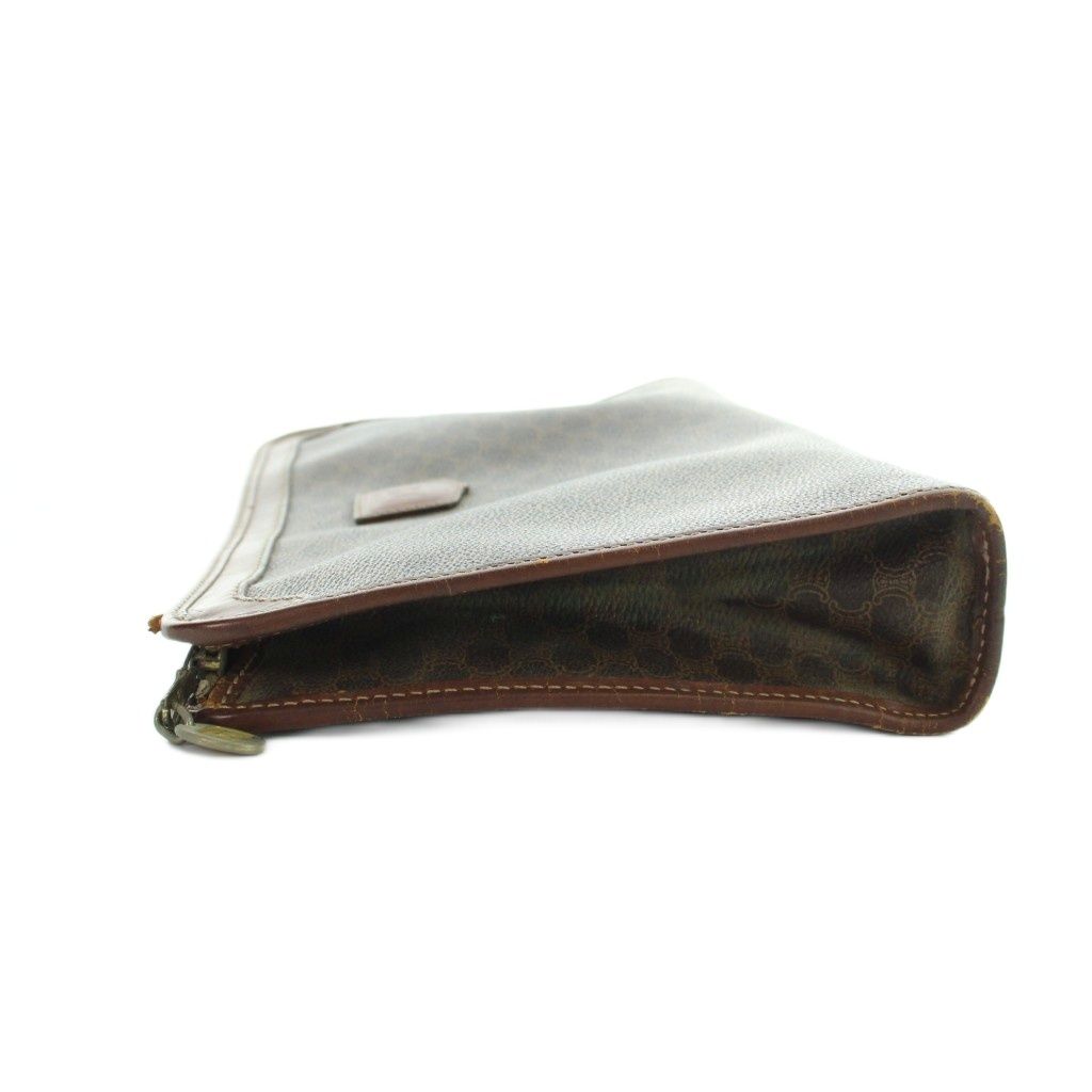 Celine Clutch Second Party Macadam Leather Logo Brown — view 4