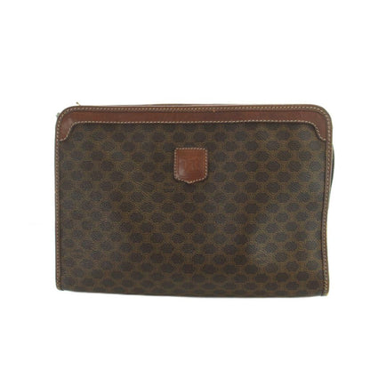 Celine Clutch Second Party Macadam Leather Logo Brown — view 2