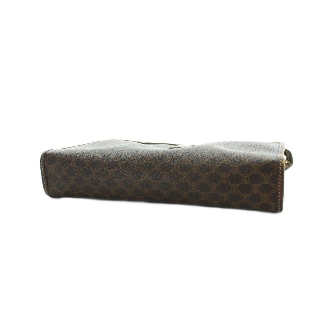 Celine Clutch Second Party Macadam Leather Logo Brown — view 3