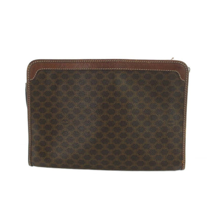 Celine Clutch Second Party Macadam Leather Logo Brown