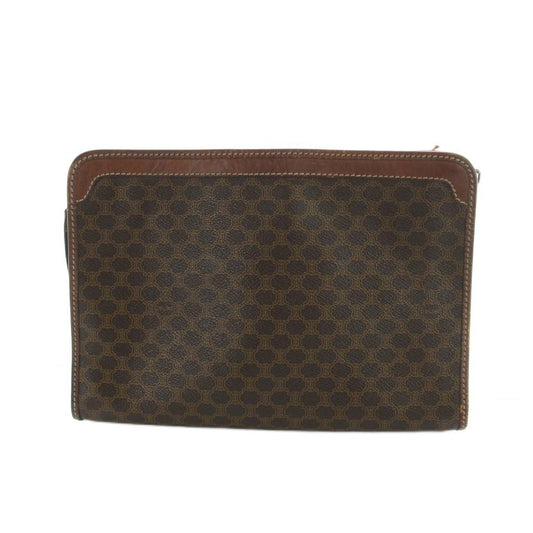 Celine Clutch Second Party Macadam Leather Logo Brown