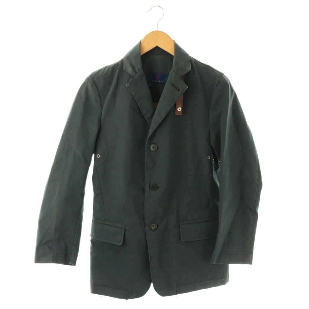 Moncler Jacket Blue Leather Single 0 Navy