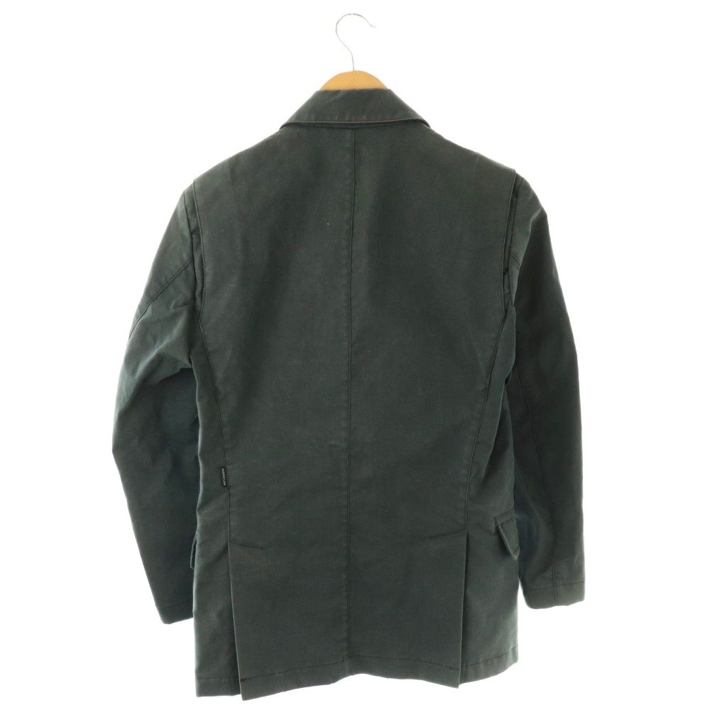 Moncler Jacket Blue Leather Single 0 Navy — view 2