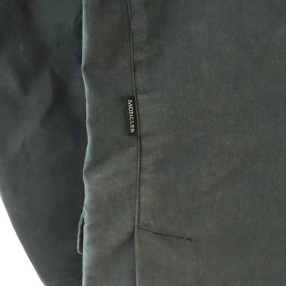 Moncler Jacket Blue Leather Single 0 Navy — view 5