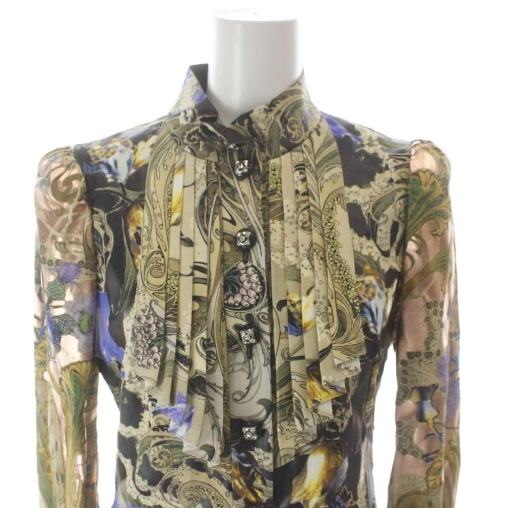 Louis Vuitton Dress Knee Length Long Sleeve Silk All Over Pattern Pleated 34 — view 4
