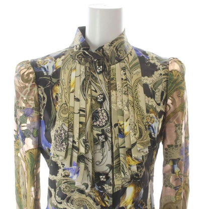 Louis Vuitton Dress Knee Length Long Sleeve Silk All Over Pattern Pleated 34 — view 4