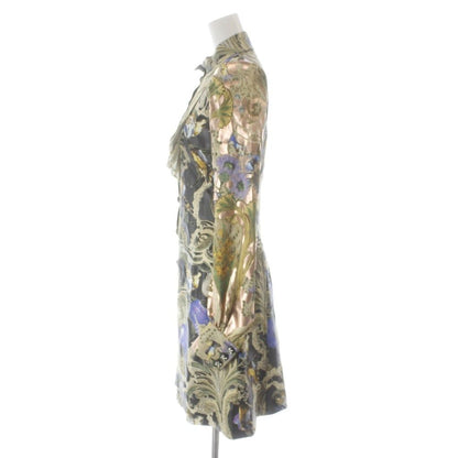 Louis Vuitton Dress Knee Length Long Sleeve Silk All Over Pattern Pleated 34 — view 2