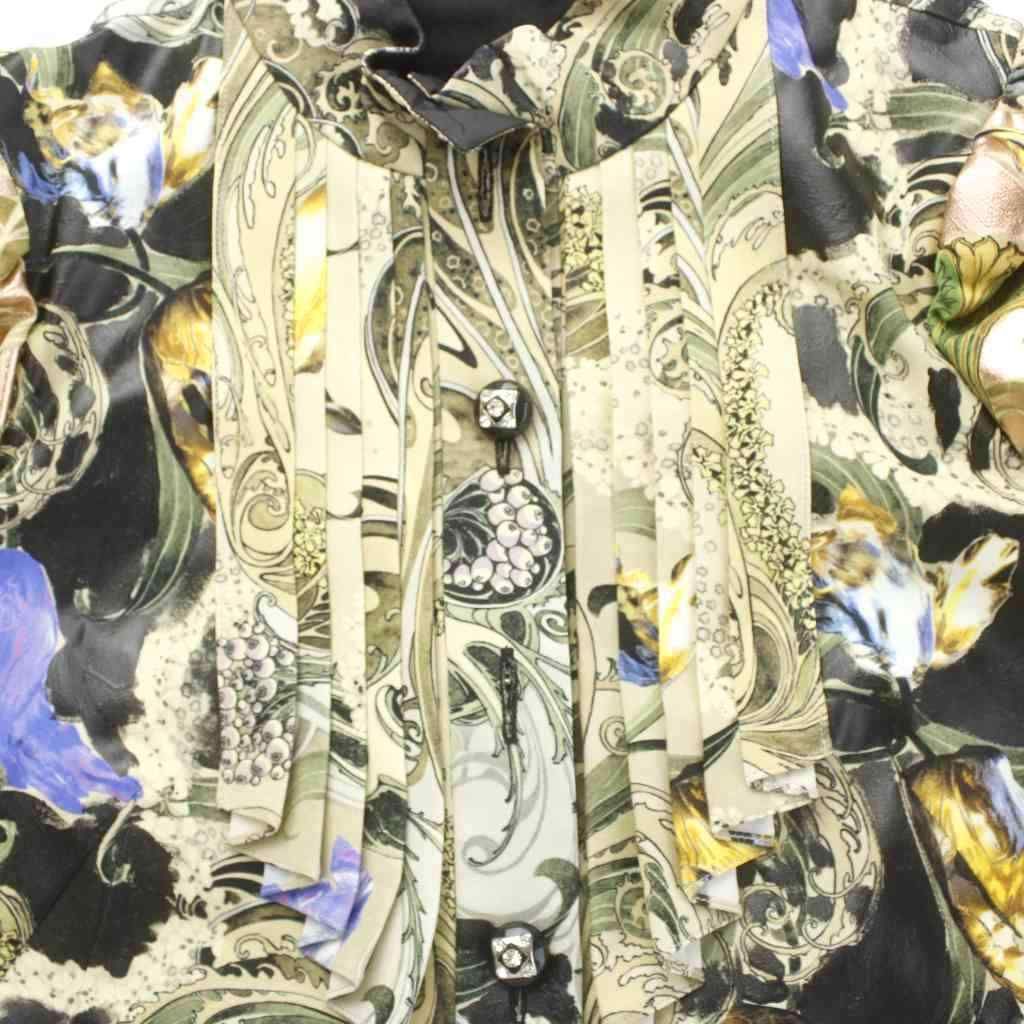 Louis Vuitton Dress Knee Length Long Sleeve Silk All Over Pattern Pleated 34 — view 6
