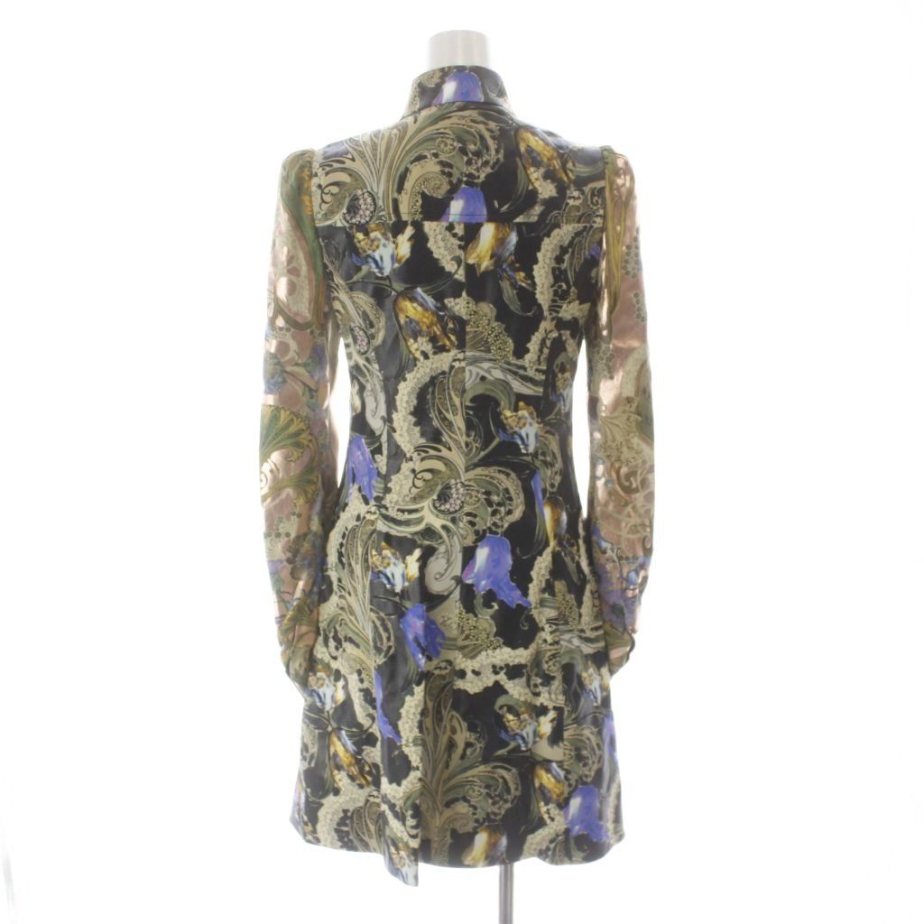 Louis Vuitton Dress Knee Length Long Sleeve Silk All Over Pattern Pleated 34 — view 3