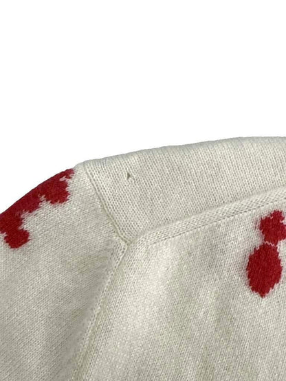Hermes Knit Sweater Long Sleeve Cashmere Embroidery All Over Pattern 36 Ivory MW — view 8