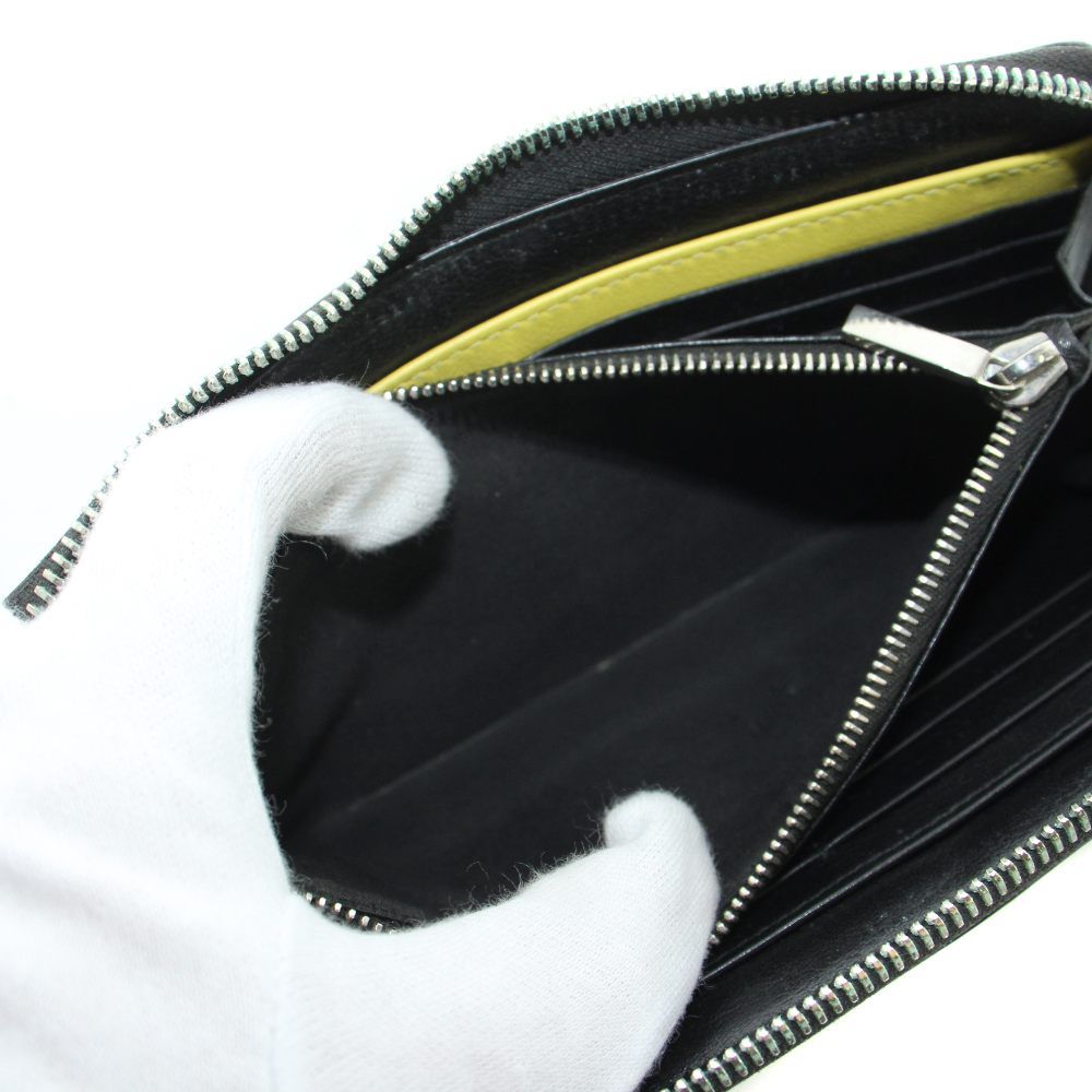 Dior Kaws Wallet Bee All Over Pattern Logo Leather Zip Around Black — view 6